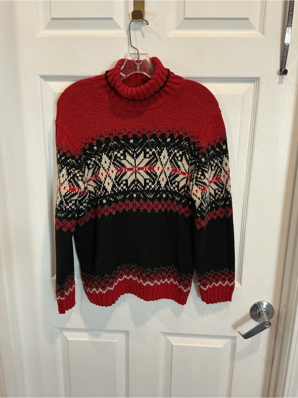 Red and Black Route 66 Turtleneck Sweater - women